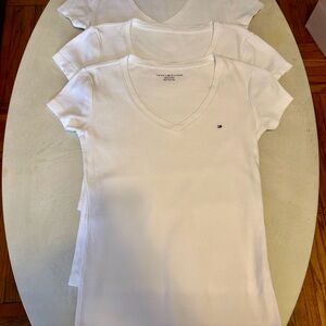 Tommy Hilfiger Classic White V-Neck Tees
